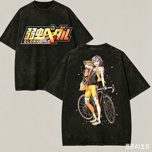 Yowamushi Pedal: Washed T-shirt Anime Lover Harajuku New Model Oversized Vintage Loose Streetwear Classic Unisex high quality tee