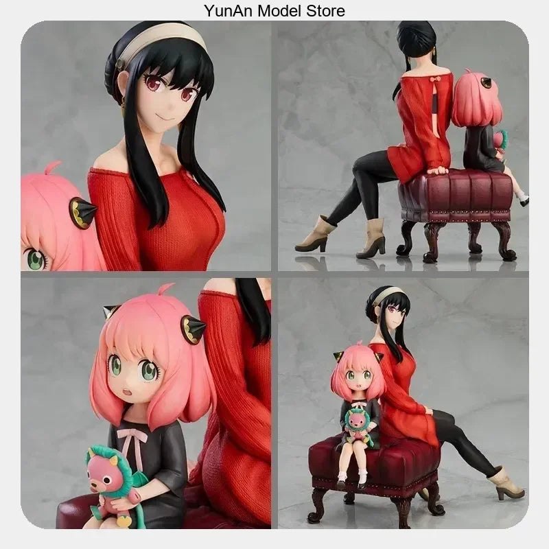 Spy × Family: Anime Figure Statue Model Collection Desktop Decoration Ornament 15cm  Anya Forger & Yor Forger Sit On The Sofa