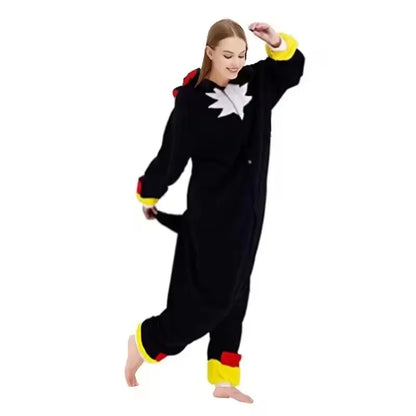 Sonic The Hedgehog: Onesies Adults Black Shadow Cartoon Pajamas Children Adult Animal Halloween Christmas Hedgehog Cosplay Raccoon Kigurumi Jumpsuit