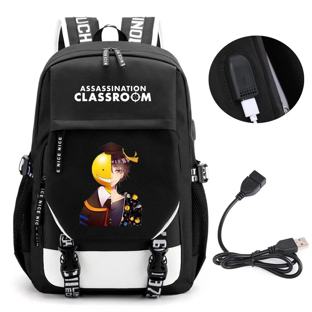 Assassination Classroom: 32 Variants - Backpack Mochila Travel USB Port Bag Laptop