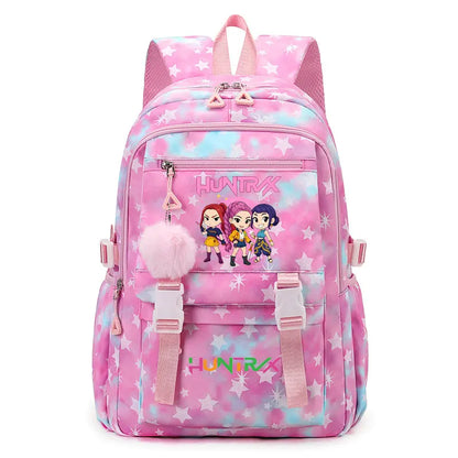 KPop Demon Hunters: Student Backpack Large Capacity Schoolbag Teenagers Student Backpack Women's Travel Laptop Bagpack