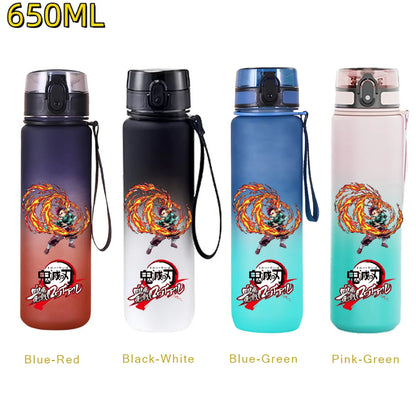 Demon Slayer: 650ML Kamado Tanjirou Water Bottle Kamado Nezuko Kochou Shinobu Fitness Drink Bottle Kettle Travel Office Jugs
