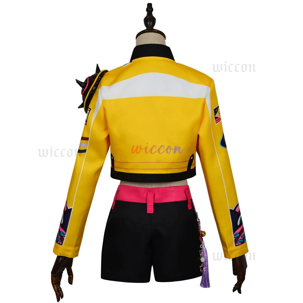 KPop Demon Hunters:  Huntrix Rumi Cosplay KPOP Group Stage Cosplay Print Pattern Uniform Halloween Party Sexy Outfit For Woman