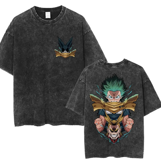 My Hero Academia: Todoroki Shoto Classic Manga T-shirt Men Women Oversized Cotton Tshirts Streetwear Anime  Washed Vintage T Shirt