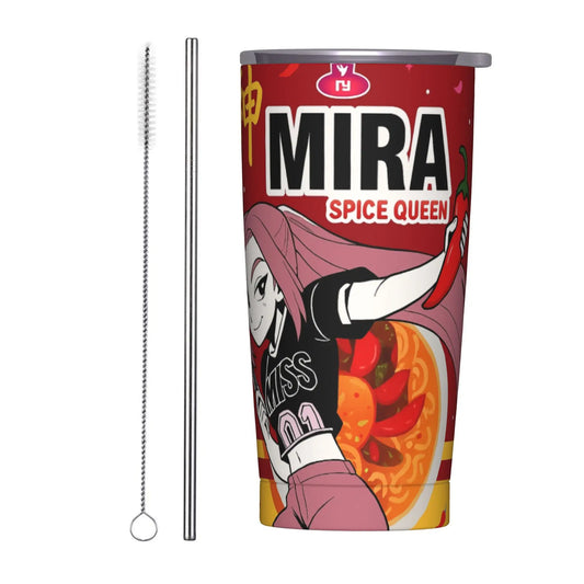 KPop Demon Hunters-  ramen mira Tumbler With Straw  Stainless Steel Tumblers Cup Double Wall Vacuum Insulated for Cold Or Hot 20oz