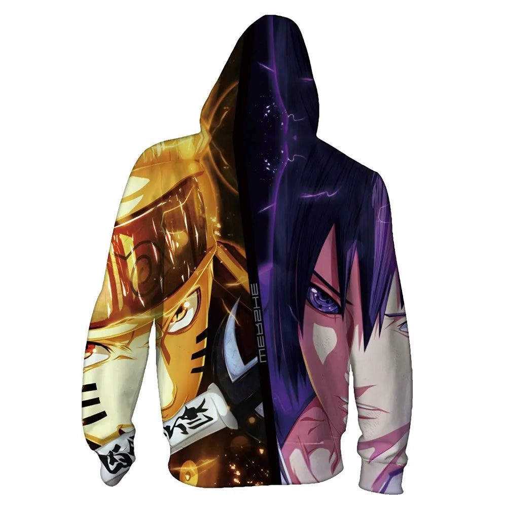 Naruto: Anie Zip Hoodie Jackets Cosplay Clothes Costumes Men Hoodies Sweatshirts Zipper Tops