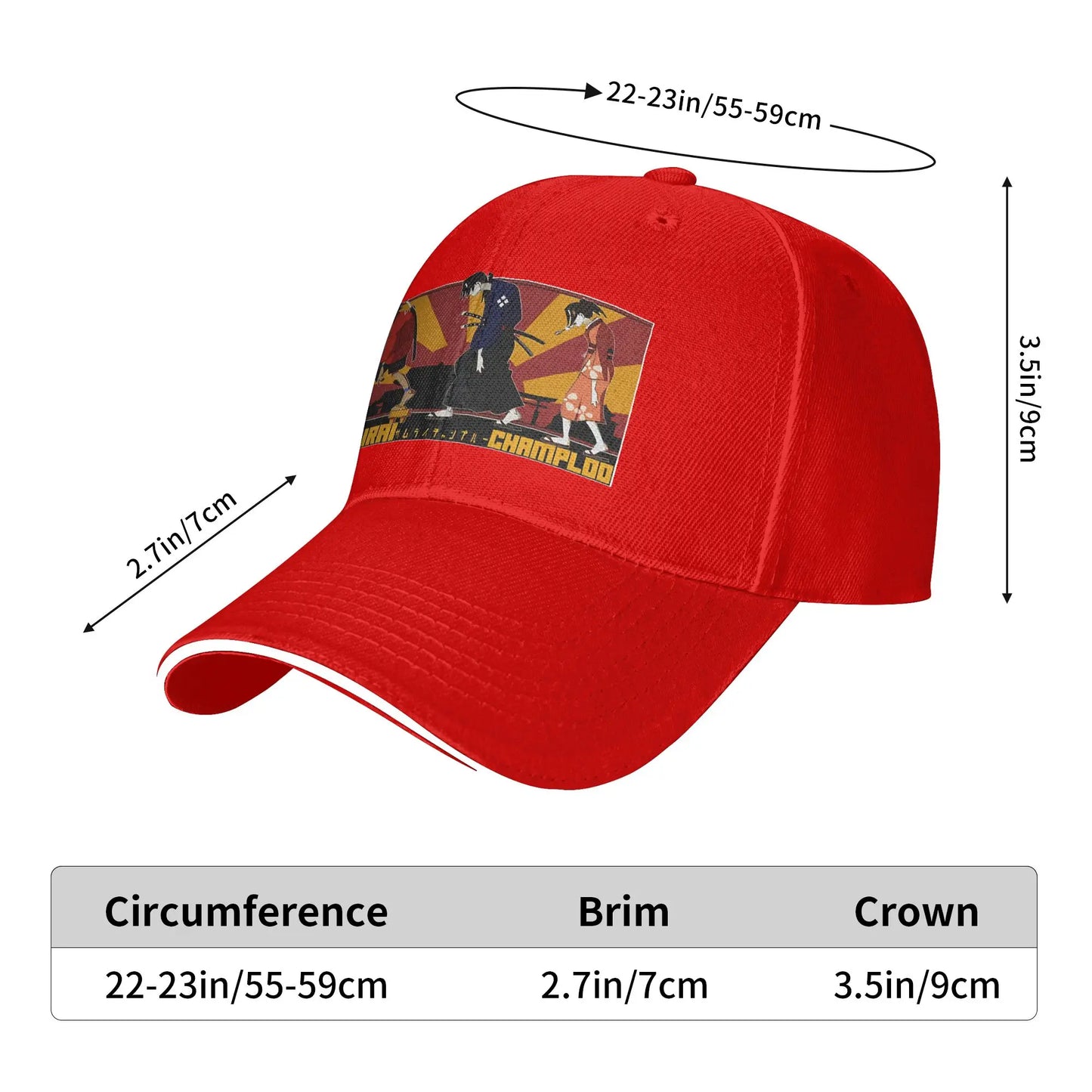 Samurai Champloo: Fuu Jin And Mugen  Baseball Cap  Women Print Hip Hop Hats Summer Stylish Outdoor Sports Snapback Cap