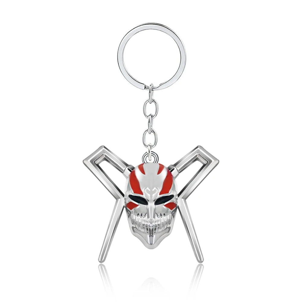 BLEACH: Thousand-Year Blood War Keychain Kurosaki Ichigo Zangetsu Double Blade Weapon Pendant Key Chain for Men Car Keyring Gift