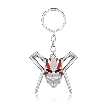 BLEACH: Thousand-Year Blood War Keychain Kurosaki Ichigo Zangetsu Double Blade Weapon Pendant Key Chain for Men Car Keyring Gift