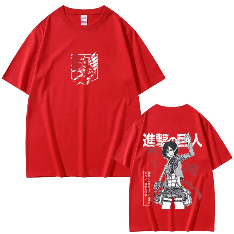 Attack on Titan: Mikasa Ackerman Merch T-shirt Men Women Manga Harajuku Oversized T Shirt Male Casual Retro Cotton T-shirts