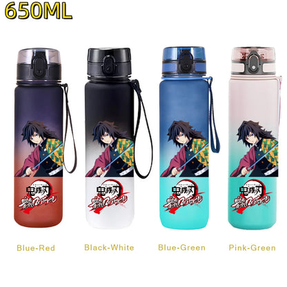 Demon Slayer: 650ML Kamado Tanjirou Water Bottle Kamado Nezuko Kochou Shinobu Fitness Drink Bottle Kettle Travel Office Jugs
