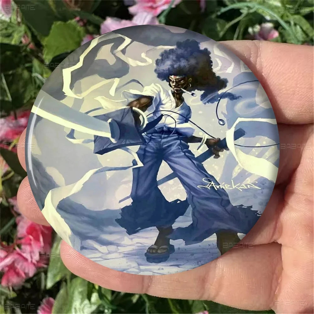 Afro Samurai: Brooches Cute Cartoon  Badge Jacket Jeans Lapel Pin Gift Accessorie