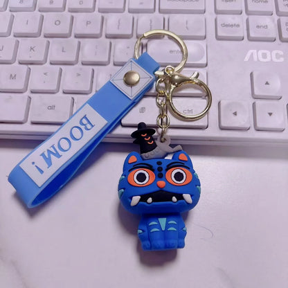 KPOP Devil Hunting Girl Group Tiger Anime Figure Toys Cute PVC Keychain Anime Student Bag Decoration Festival Gift