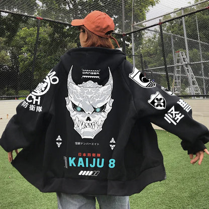 Kaiju No 8: Zipper Hoodie Harajuku Hip Hop Pullover Tops Sweatshirt