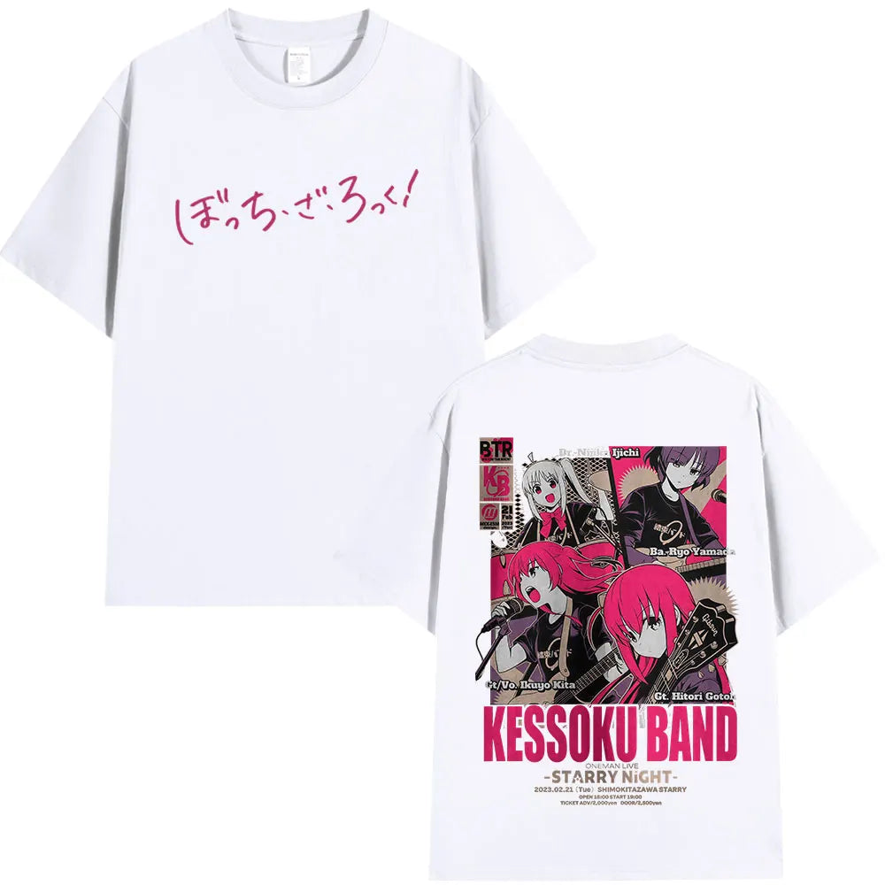 Bocchi The Rock: T Shirt Manga Hitori Gotoh Yamada Ryo Kita Ikuyo Ijichi Nijika T Shirts Cotton Casual Oversized T-shirts