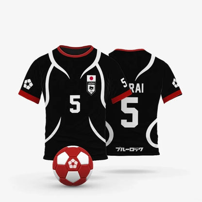 Blue Lock: Japan U20 Black Cartoon Anime Cosplay Men Jersey Summer Short Sleeve Children Tee Tops Quick-dry Fashion Women T-shirt