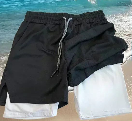 One Piece: Mesh Double-layer Shorts Streetwear Anime Summer 2026 New Y2k Casual Running Gym Workout Quick-drying Pants