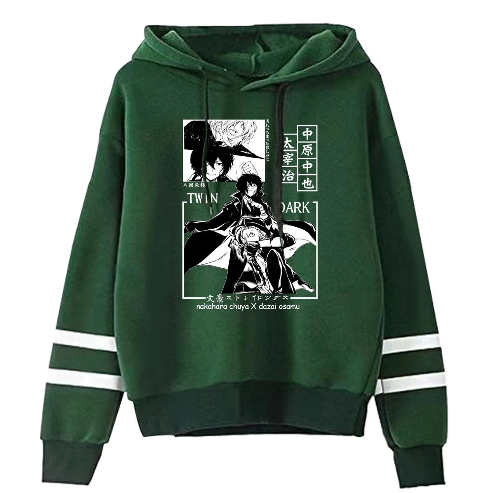 Bungo Stray Dogs: Hoodie Unisex Pocketless Sleeve Sweatshirt Men Women's Hoodie Harajuku Streetwear Japanese Manga