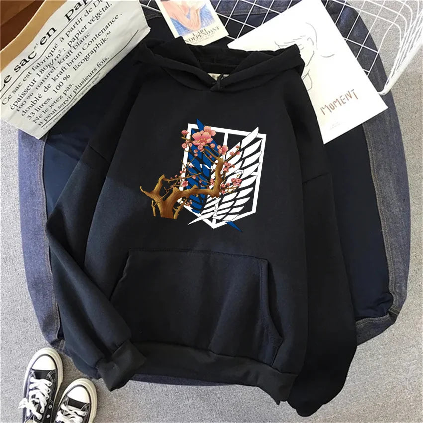 Attack On Titan: Hoodie Levi Graphic Hooded Clothes Autumn Warm Sweatshirt Harajuku Streetwear Tops