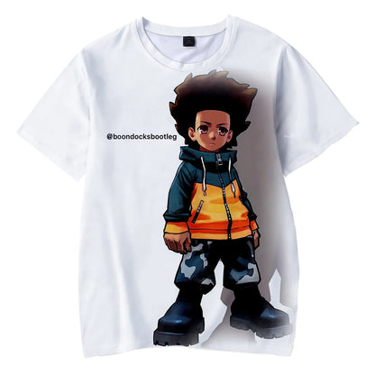 The Boondocks:  3D T-shirt O-Neck Men's Tshirt Women Short Sleeve Casual Harajuku Streetshirt Unisex Oversized Clothes