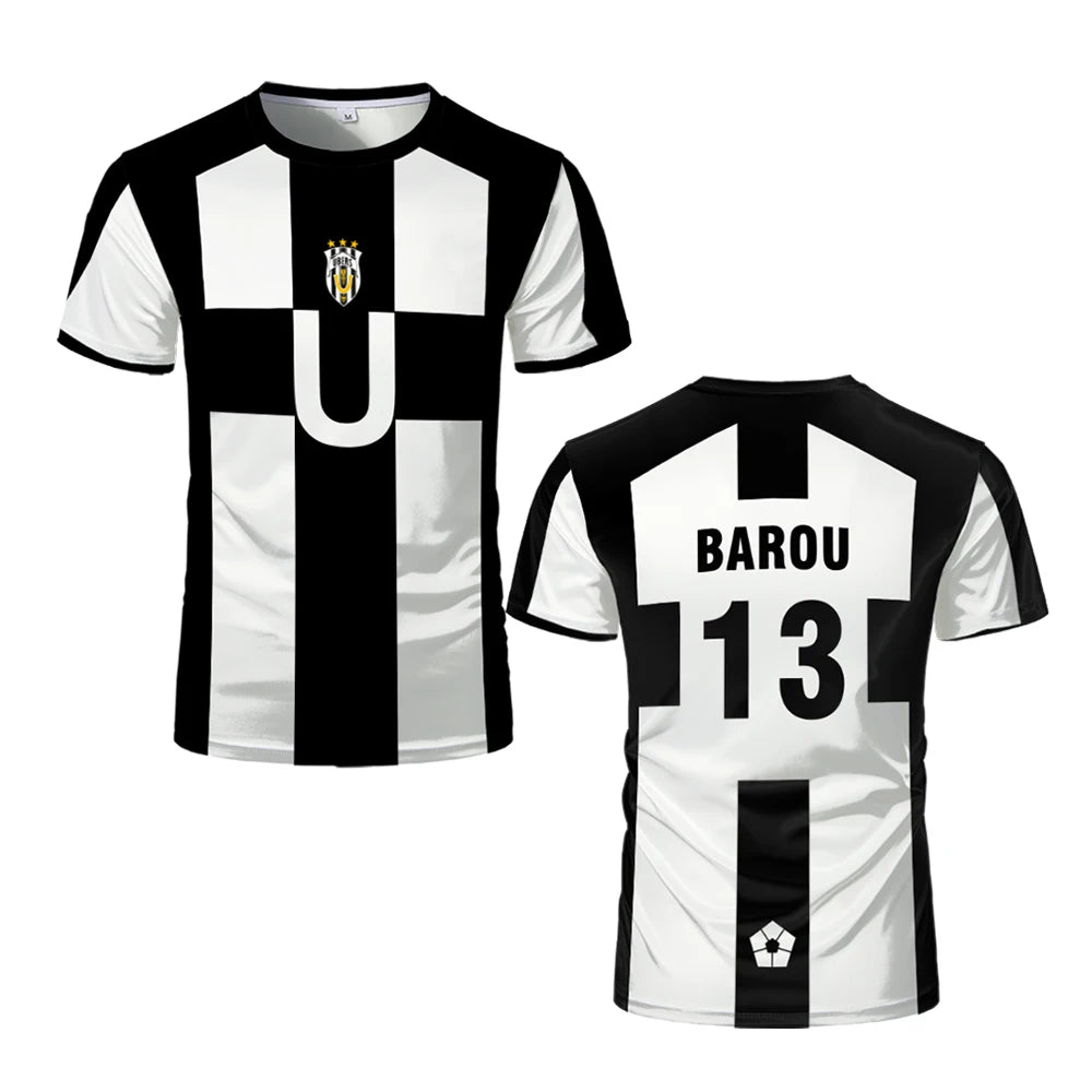 Blue Lock: Ubers Jerseys Summer Soccer T Shirts Cosplay Uniforms Barou Aiku T Shirt Unisex Street Wear Tops AIKU