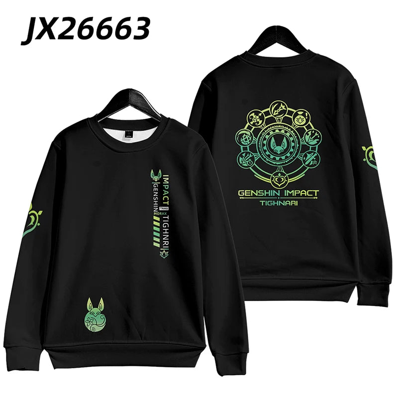 Genshin Impact: Tighnari Funny Hoodie Hip Hop Graphic Sweatshirts Poleron Hombre Unisex Streetwear Harajuku Tracksuit