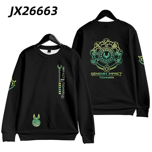 Genshin Impact: Tighnari Funny Hoodie Hip Hop Graphic Sweatshirts Poleron Hombre Unisex Streetwear Harajuku Tracksuit