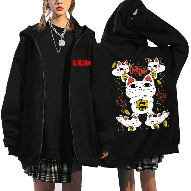 Dandadan: Okarun Zip Up Hoodies Style Youthful Manga Anime Printed Sweatshirt Design Designer Female Hoodie Zipper Funny