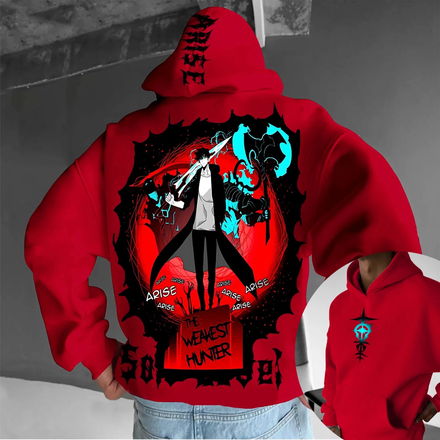 Solo Leveling: Parent-child Clothing Autumn and Winter Japanese Hotblooded Animation Classic Character Hoodie Men's and Women's