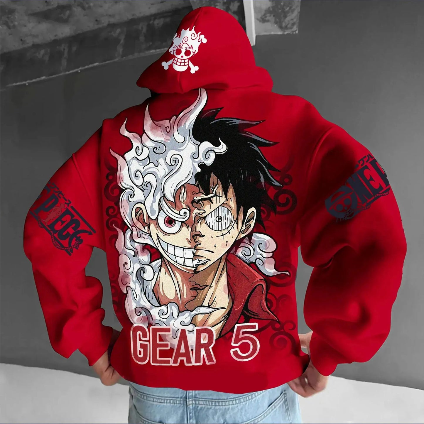 One Piece: Luffy Gear 5 Nika Streetwear Casual Pullover Sweatshirt Autumn Winter Cosplay Long Sleeve Tops