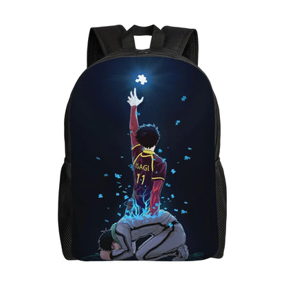 Blue Lock: Backpack for Men Women Teenage High School Hiking Travel Daypack Soccer Anime Laptop Computer Canvas Bags Durable