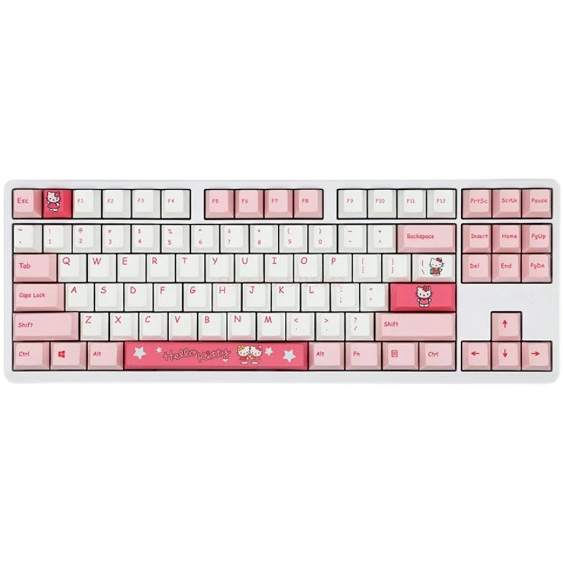 Hello Kitty:87/108 Keys  Mechanical Keyboard Anime Rgb Kawaii Customized For Home Office Laptop Computer For Pc Gamer