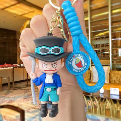 One Piece: Keychain with Cartoon Luffy and Zoro Characters, Ideal for Cosplay Accessories and Gifts
