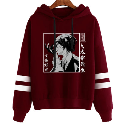 Bungo Stray Dogs: Hoodie Unisex Pocketless Sleeve Sweatshirt Men Women's Hoodie Harajuku Streetwear Japanese Manga