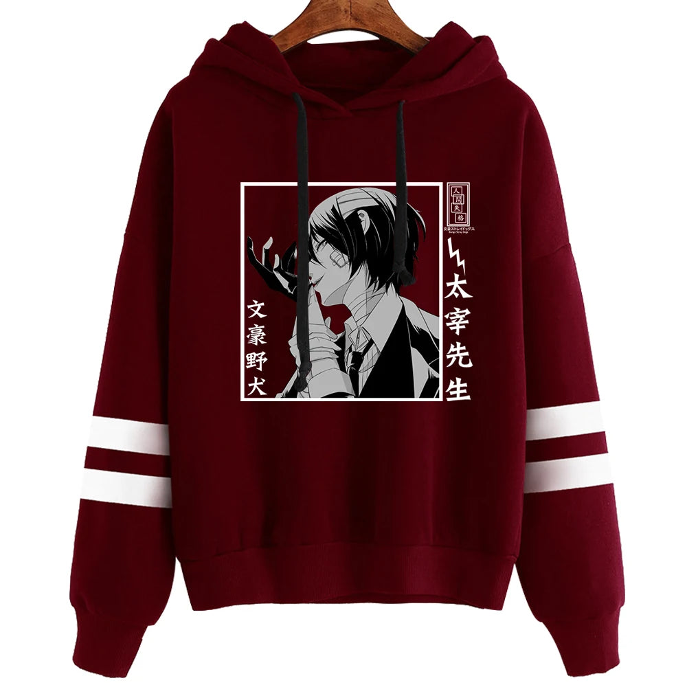Bungo Stray Dogs: Hoodie Unisex Pocketless Sleeve Sweatshirt Men Women's Hoodie Harajuku Streetwear Japanese Manga