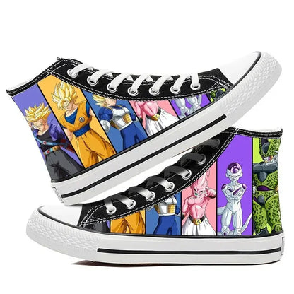 Dragon Ball: High Top Canvas Shoes Goku Vegeta Gohan Animation Peripherals Kaioshin Flat Shoes Student All-Match Sneakers Gifts