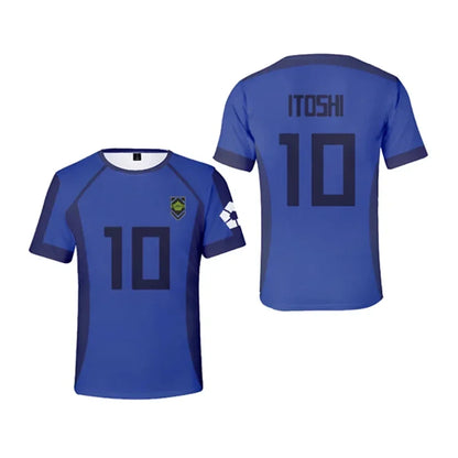 Blue Lock:  Anime Japanese Isagi Yoichi Football Jersey T-shirt Cosplay Hyoma Chigiri Meguru Bachira Tee Original Children Clothes