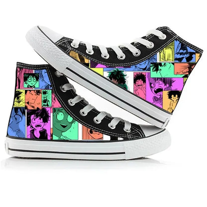 My Hero Academia: high-top canvas shoes anime Izuku Midoriya student capplet shoes breathable and comfortable holiday gift