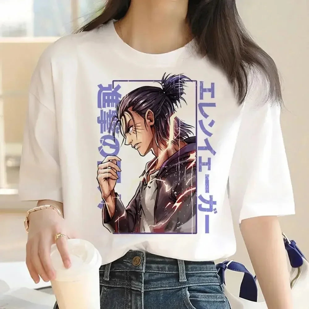 Attack on Titan: Graphic Print Harajuku T Shirt Casual Fashion Short Sleeve T-Shirt Women Graphic T Shirts