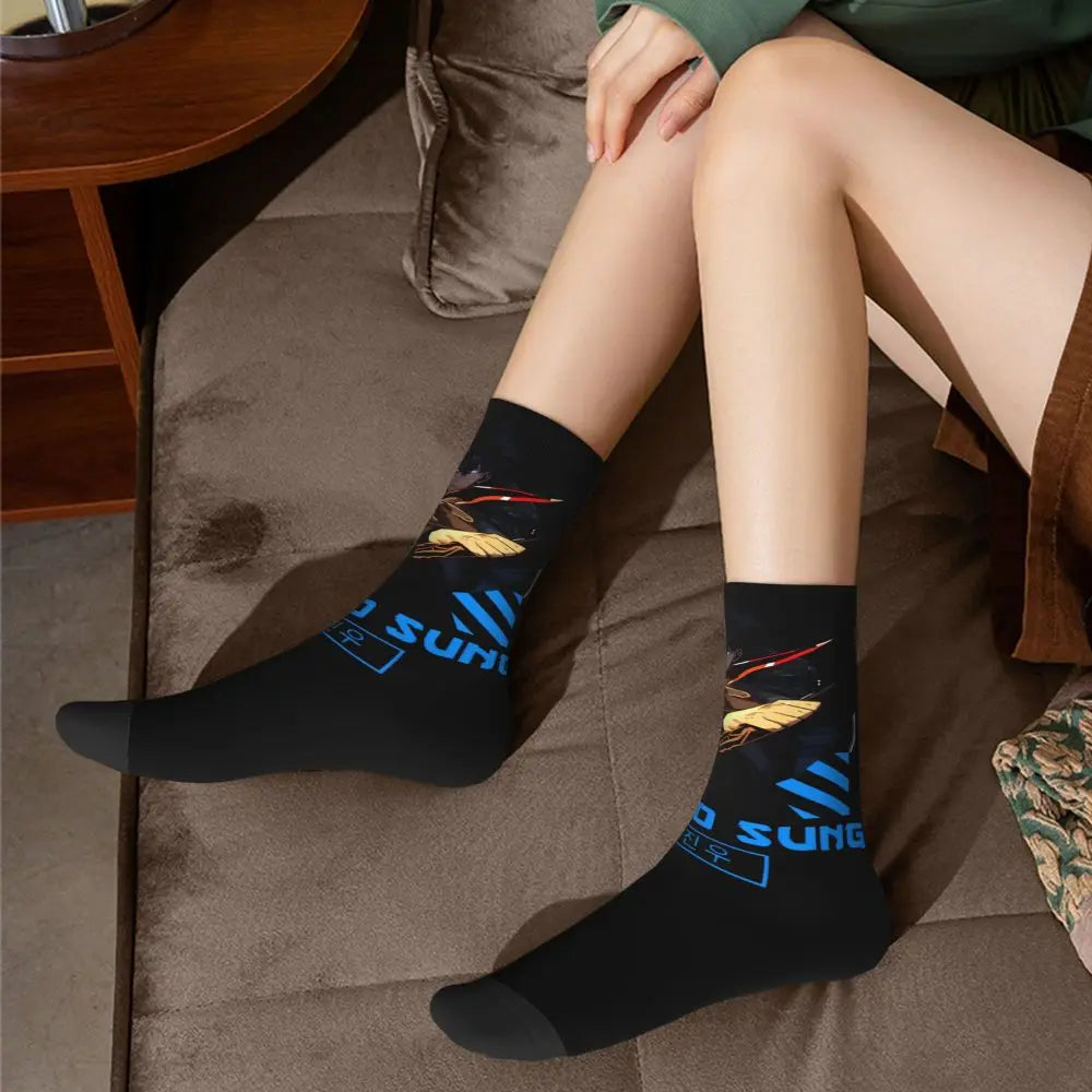 Solo Leveling: Sung jinwoo Shadow Monarch Socks,Leisure Beautiful printing Suitable for all seasons Dressing Gifts