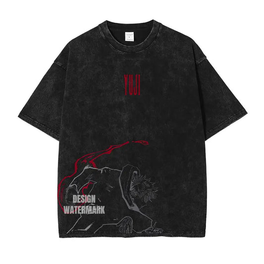 Jujutsu Kaisen: T Shirts Vintage Washed CHOSO T-shirt Oversize Short Sleeve Fushiguro Toji Gojo Saturo Itadori