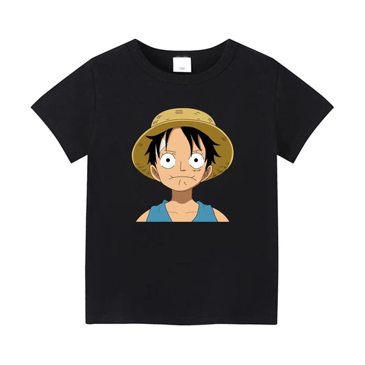 One Piece: Men's Fashion Portgas D. Ace Anime Print T-Shirt, Summer Trend, 100% Cotton, Casual Loose Short Sleeve