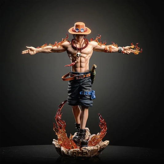 One Piece: 28cm Anime Ace Figure Portgas D Ace Action Figurine PVC Statue Collectible Model Toys for childern christmas Gifts