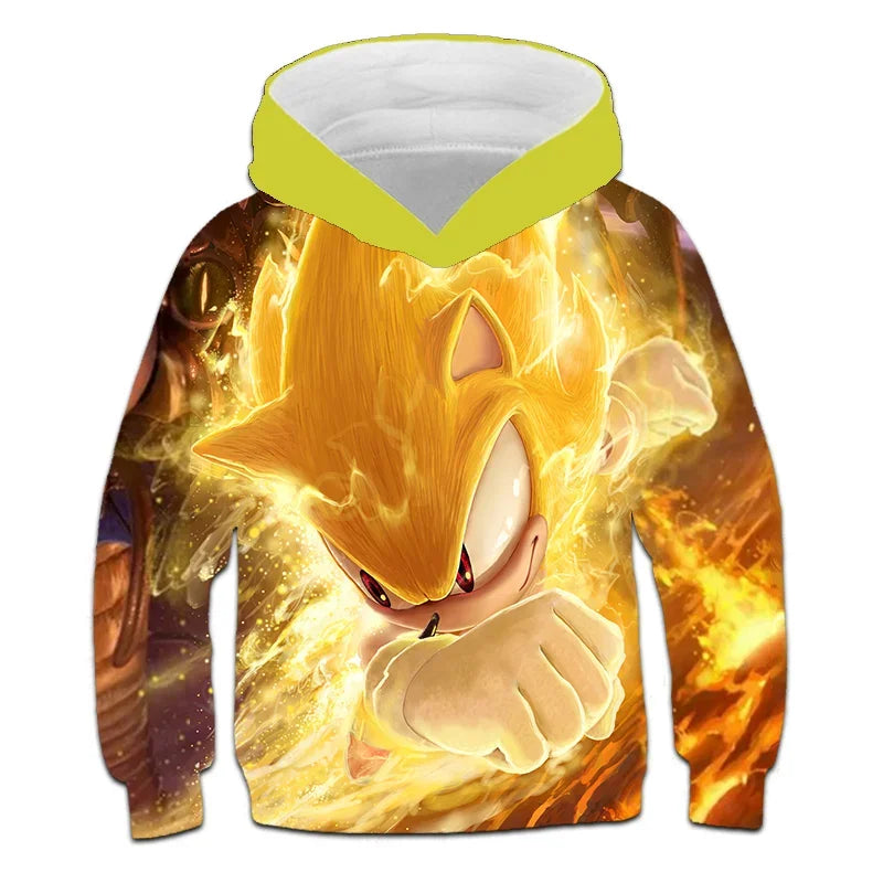 Sonic The Hedgehog: Children's Clothes Fashion Sonic Hoodie For Kids Boys Girls Children Autumn Long Sleeve Printed Anime Sweatshirts Cool Tops Tees