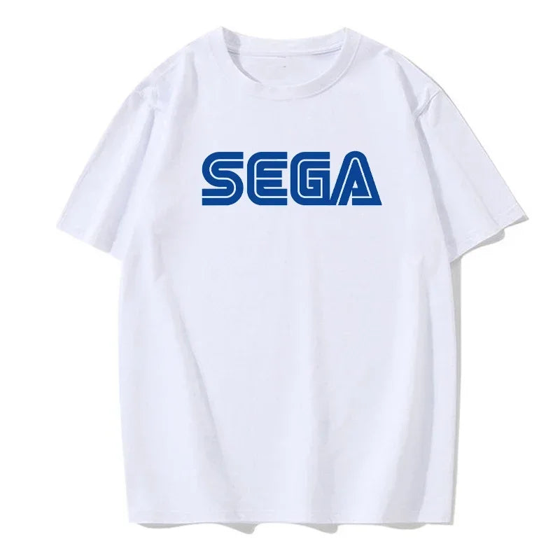 Sonic the Hedgehog: Sega Logo Men T Shirts Summer Casual Short Sleeve Fashion Streetwear Harajuku Tshirt Korea Style Game Fans Male Tees