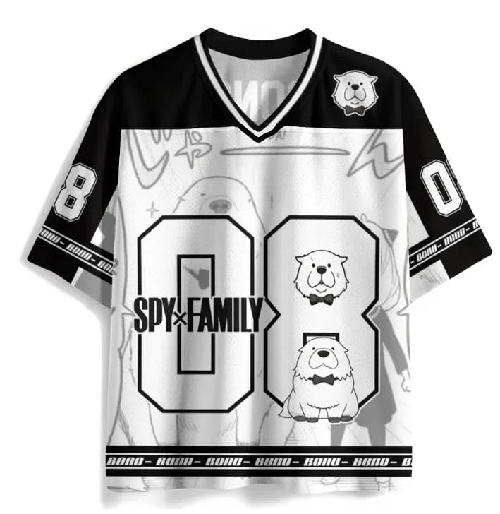 SPy X Family: Adult and Kids Parent-Child Spy Family Anya No. 55 3D Printed American-Style Jersey Trendy Anime Loose Short-Sleeve T-Shirt
