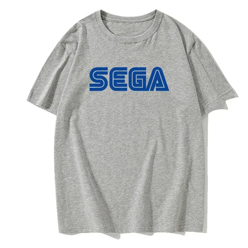 Sonic the Hedgehog: Sega Logo Men T Shirts Summer Casual Short Sleeve Fashion Streetwear Harajuku Tshirt Korea Style Game Fans Male Tees