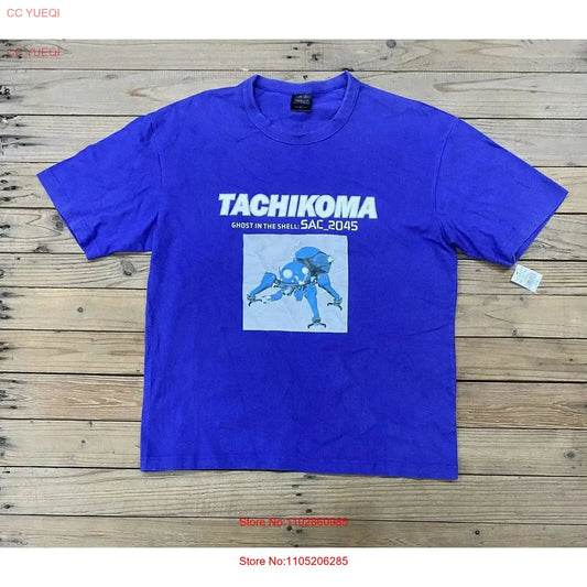 Ghost In The Shell: shirt tachikoma Blue M L Mens Anime Sci fi vintage Washed graphic Stylish Unisex Stretched Casual