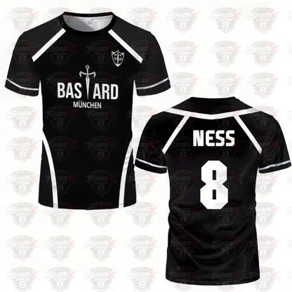 Blue Lock: Anime Shirt Black And White Maillot Men's Football T-shirt Kaiser Isagi Training Breathable Sports Men's T-shirt
