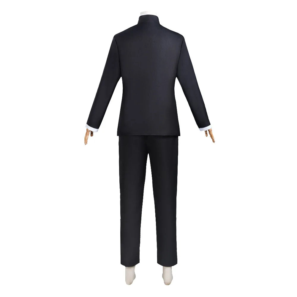 Dandadan: Ken Takakura Cosplay Costume Wig Anime Okarun School Uniform Black Jacket Pants Gakuran Glasses Halloween Party Men